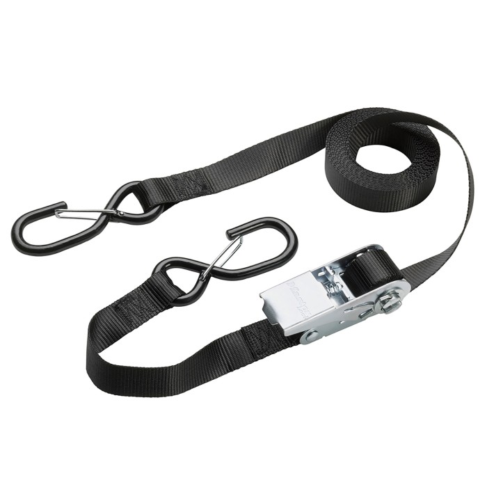 Master Lock Ratchet Tie Down Strap with S-Hooks 5m - Black