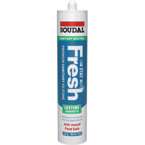 Soudal Sanitary Neutral Stay Fresh Silicone Sealant 300ml - Clear