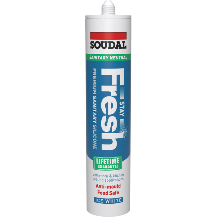 Soudal Sanitary Neutral Stay Fresh Silicone Sealant 300ml - Clear