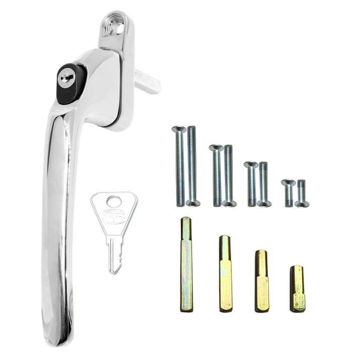 Schlosser Technik Inline Key Locking Espag Repair Window Handle Kit - Chrome