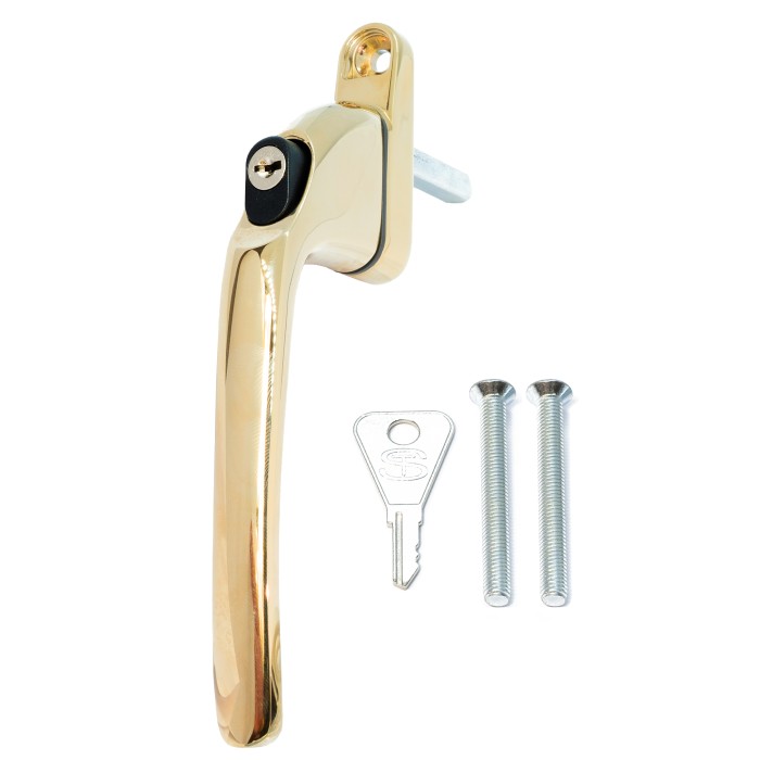 Schlosser Technik Inline Key Locking Espag Window Handles - Gold