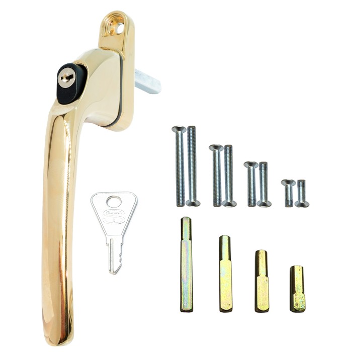 Schlosser Technik Inline Key Locking Espag Repair Window Handle Kit - Gold