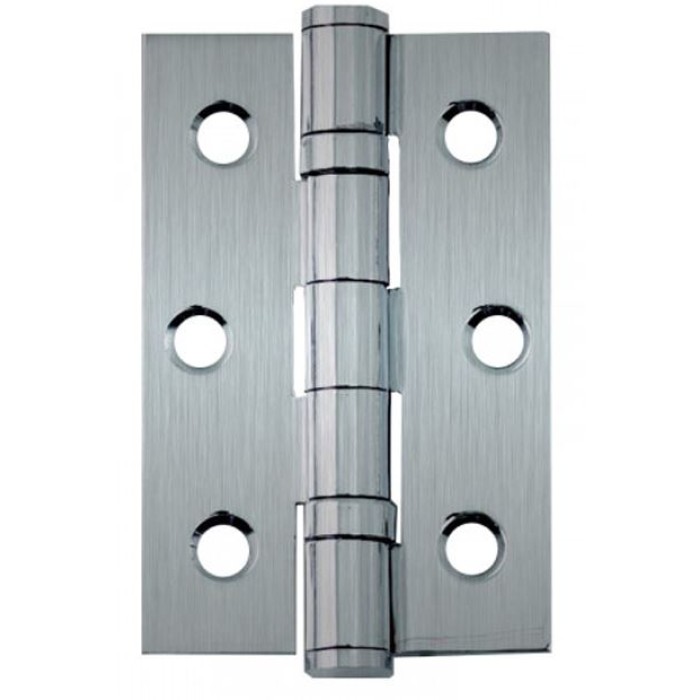 Ball Bearing Butt Hinge - Satin Stainless Steel (Pair) - 75mm x 50mm - Square Corners