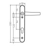 Hoppe Radius 92mm 122mm Lever Lever Short Backplate UPVC Sprung Door Handle Set - Silver