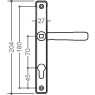 Hoppe 70mm 180mm Lever Lever UPVC Unsprung Door Handle Set