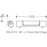 0° degree 2D Adjustment Butt Hinge - White