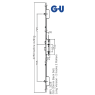 GU 2 Hook 2 Roller 35mm Backset Long Version Multi Point Door Lock with Serrations - Single Spindle