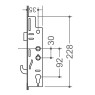 Fullex XL 35mm Backset Door Lock Centre Case - Single Spindle