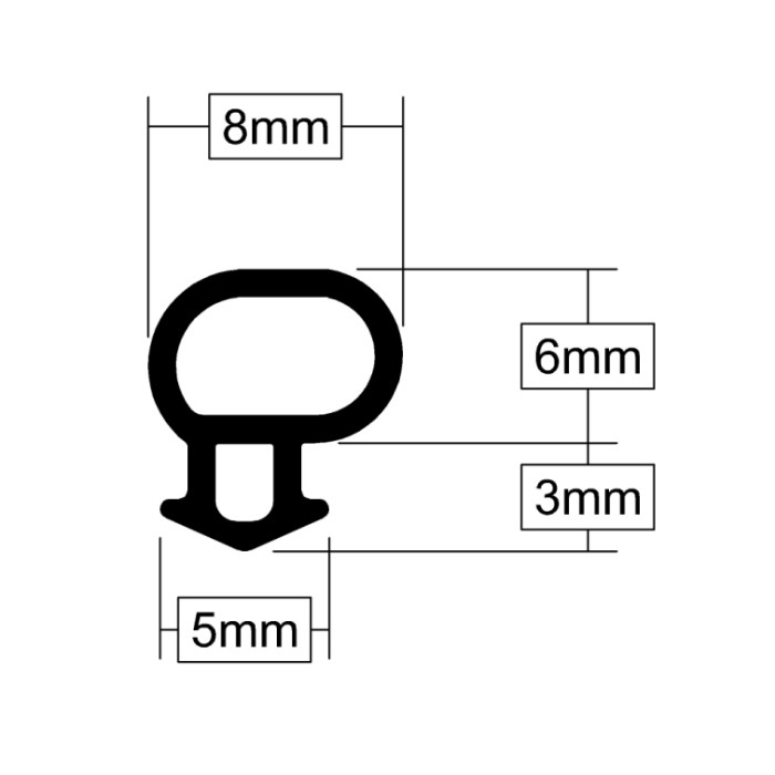 PVCu REPLACEMENT SEAL 200M BUCKET BLACK