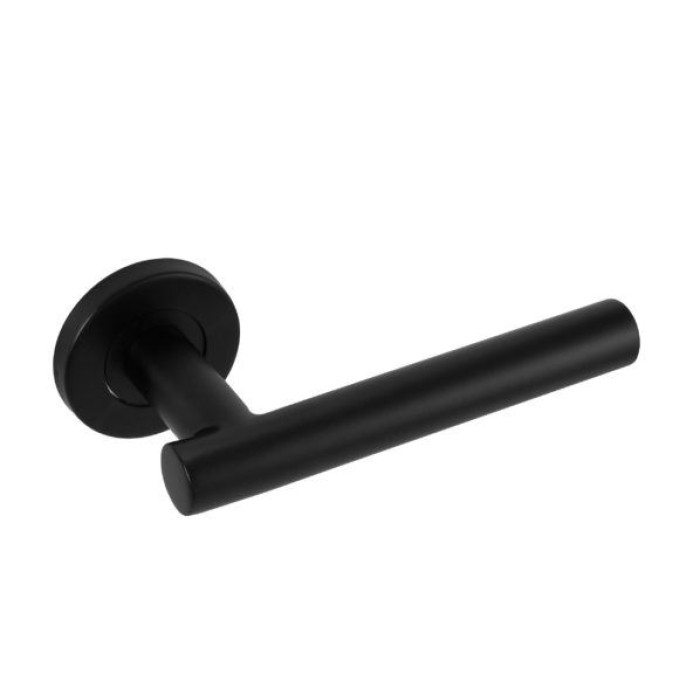 BLACK Stainless Steel 19mm T Bar Lever on Rose Set