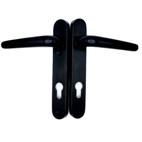 UAP 92mm 122mm UVPC Door Lever Lever Sprung Door Handle Set - Black