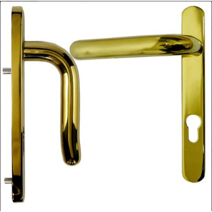 UAP 92mm 122mm UVPC Door Lever Lever Sprung Door Handle Set - Gold