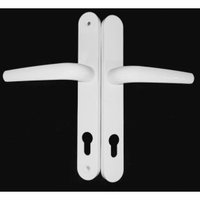 UAP 92mm 210mm UVPC Door Lever Lever Sprung Door Handle Set - White