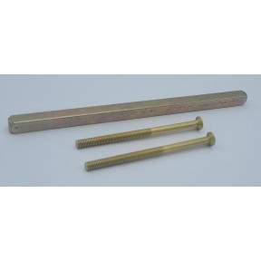 Spindle pack - Brass / Nickel.  With 1 x 8mm sq x 160mm long spindle & 2 x handle screws at 80mm long.