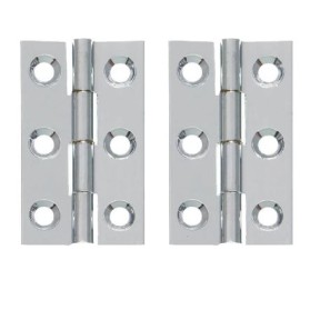 Polished Chrome 50mm Solid Drawn Hinge (pair)