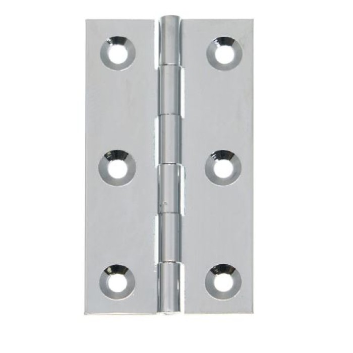 Polished Chrome 63mm Solid Drawn Hinge (pair)