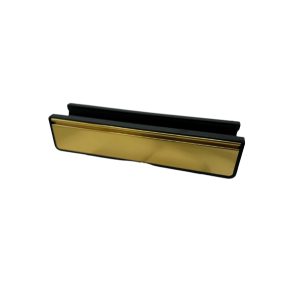 12" x 2.75" Door Letterplate Black ABS Frame Aluminium Flap - Gold