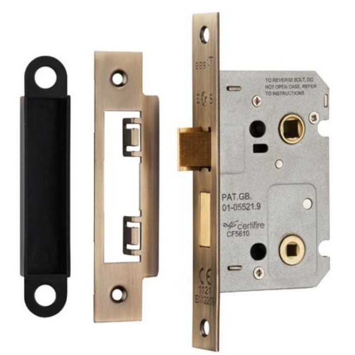 EASI-T BATHROOM LOCK 76MM RESIDENTIAL Antique Brass