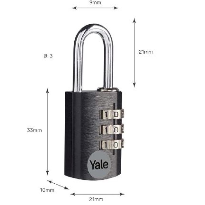 Yale Aluminium Combination 28mm Black