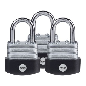 Yale Laminated Steel Padlock 40mm (Pack of 3)