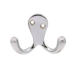 Polished Chrome 63mm Victorian Double Robe Hook