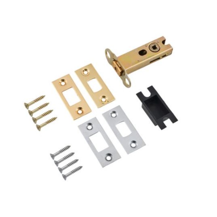 76mm Tubular Bathroom Deadbolt Satin Chrome / Electro Brass