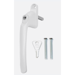 Schlosser Technik Inline Key Locking 35mm Espag Window Handle - White