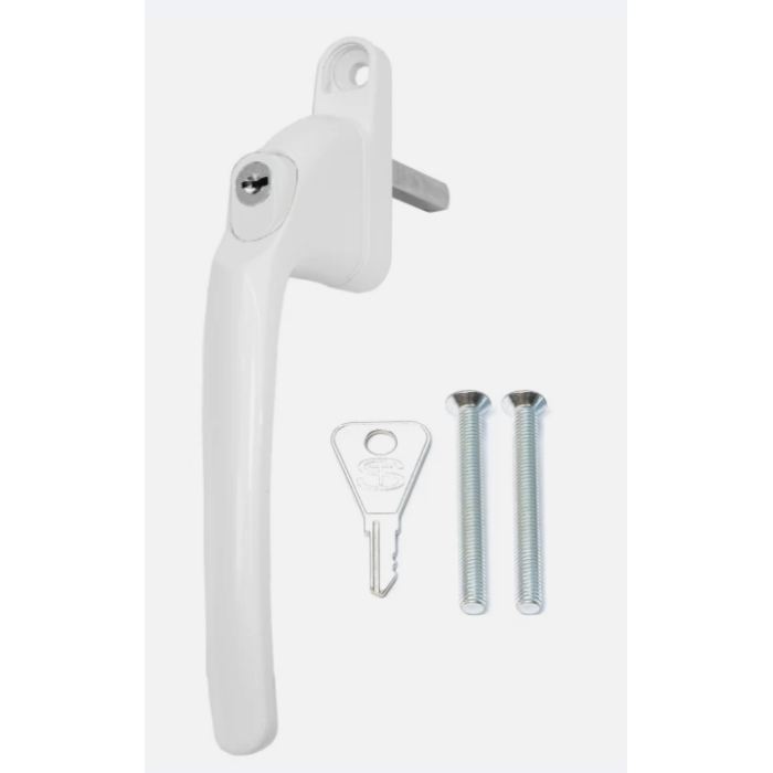 Schlosser Technik Inline Key Locking 35mm Espag Window Handle - White