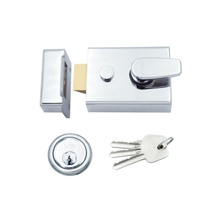 Vier 60mm Broad Non-Deadlocking Nightlatch - Polished Chrome