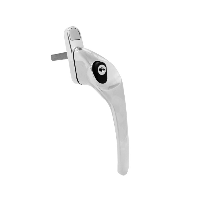 Schlosser Technik Right Hand Cranked Offset Espag Key Locking Window Handle - Satin Chrome