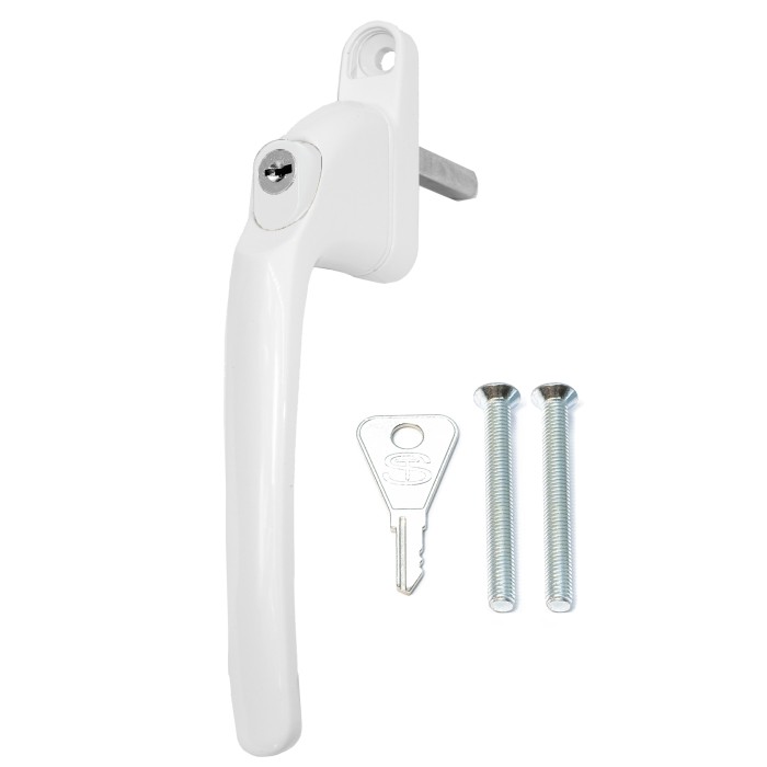 Schlosser Technik Inline Key Locking Espag Window Handles - White