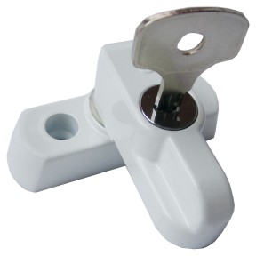 White Key Locking PVC-u Door & Window Sash Blocker