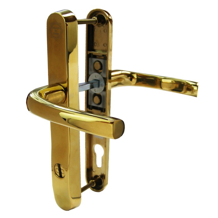 Mila ProSecure PAS24 2* Kitemark 92mm 211mm Lever Lever UPVC Sprung Door Handle Set - Gold