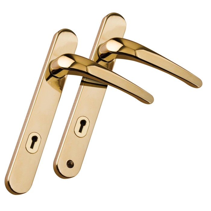 Vectis 92mm 122mm Short Backplate Lever Lever UPVC Unsprung Door Handle Set - Gold